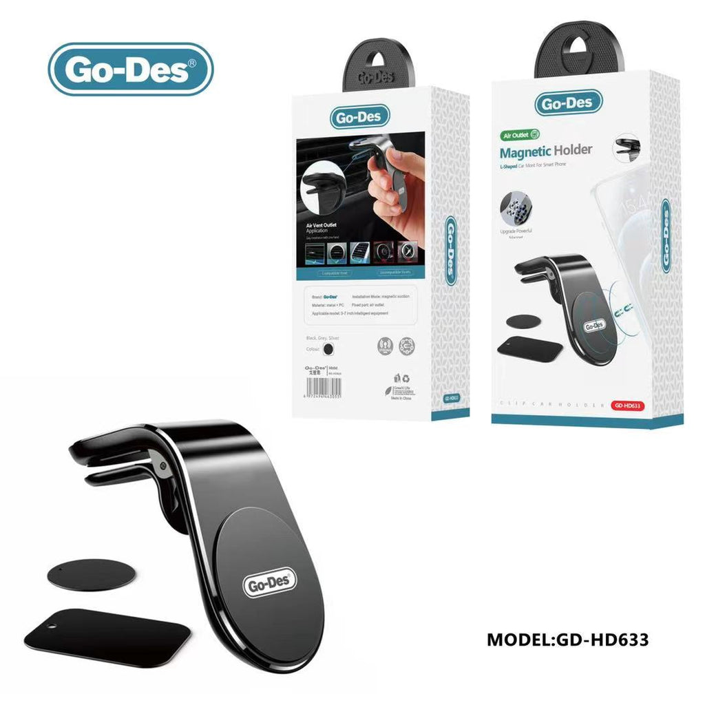 Go-Des Universal Magnetic Air Vent Car Cell Phone Holder cellphone Dashboard Clip Magnet Mobile Phone Stand Mount for Car