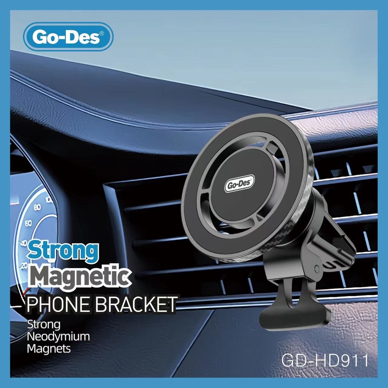 Go-Des Foldable angle adjustable high quality flexible metal dashboard magnetic mobile car phone holder