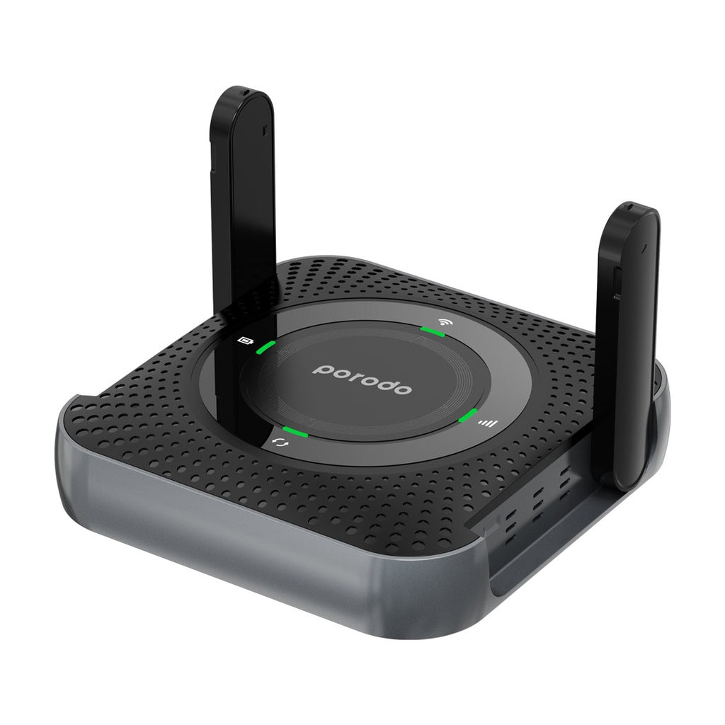 Porodo portable CPE MiFi 3G/4G Wireless Router 4000mAh - Black/Grey SKU: PD-4GCPMF-BKGY