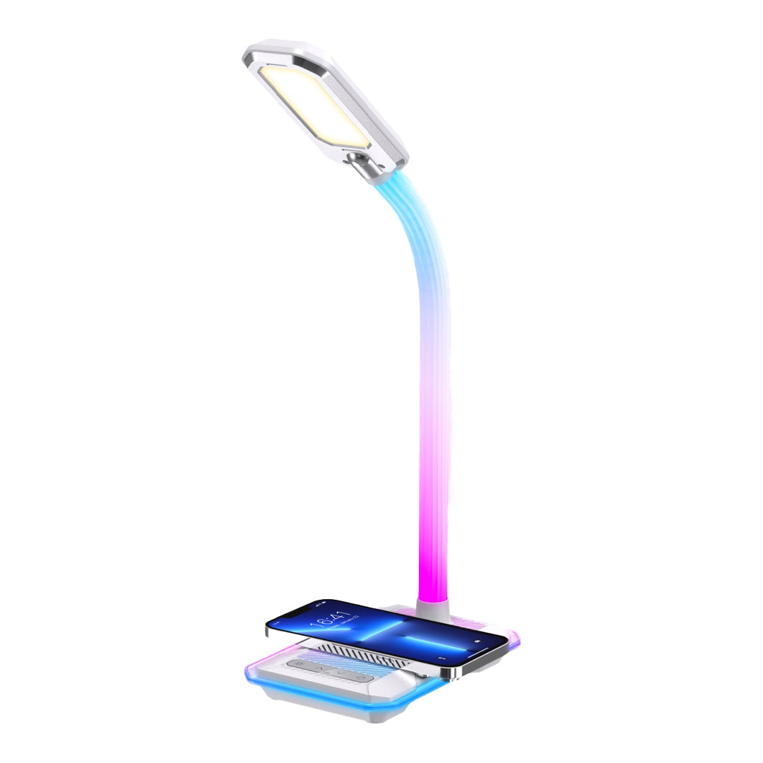 Porodo Gaming E-Sports Desk Lamp with Charging Base - White