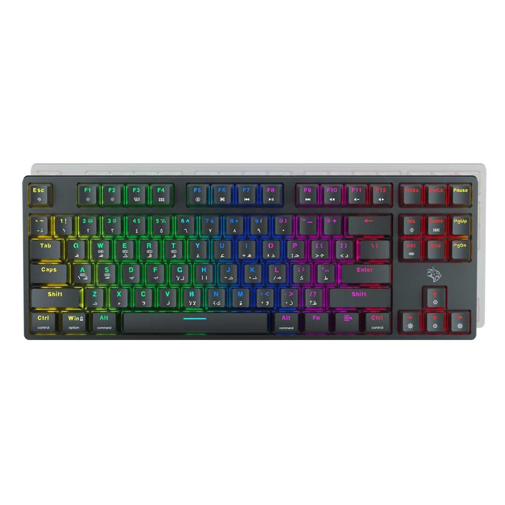 Porodo TKL Gaming Keyboard – RGB, Anti-Ghosting, Swappable PBT Keycaps