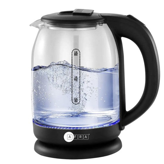 AFRA Electric Kettle Glass 1500W, 1.8L, Strong Glass Body