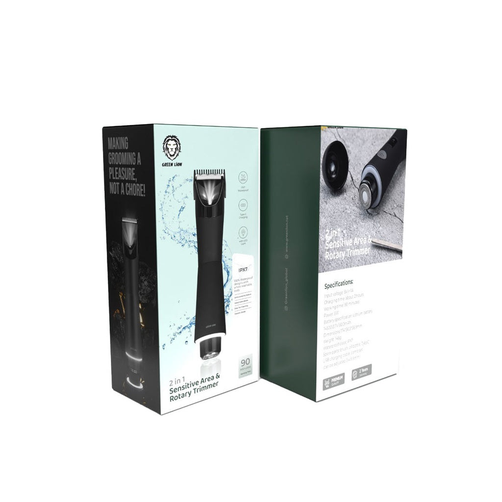 Green Lion 2 in 1 Sensitive Area & Rotary Trimmer - Black