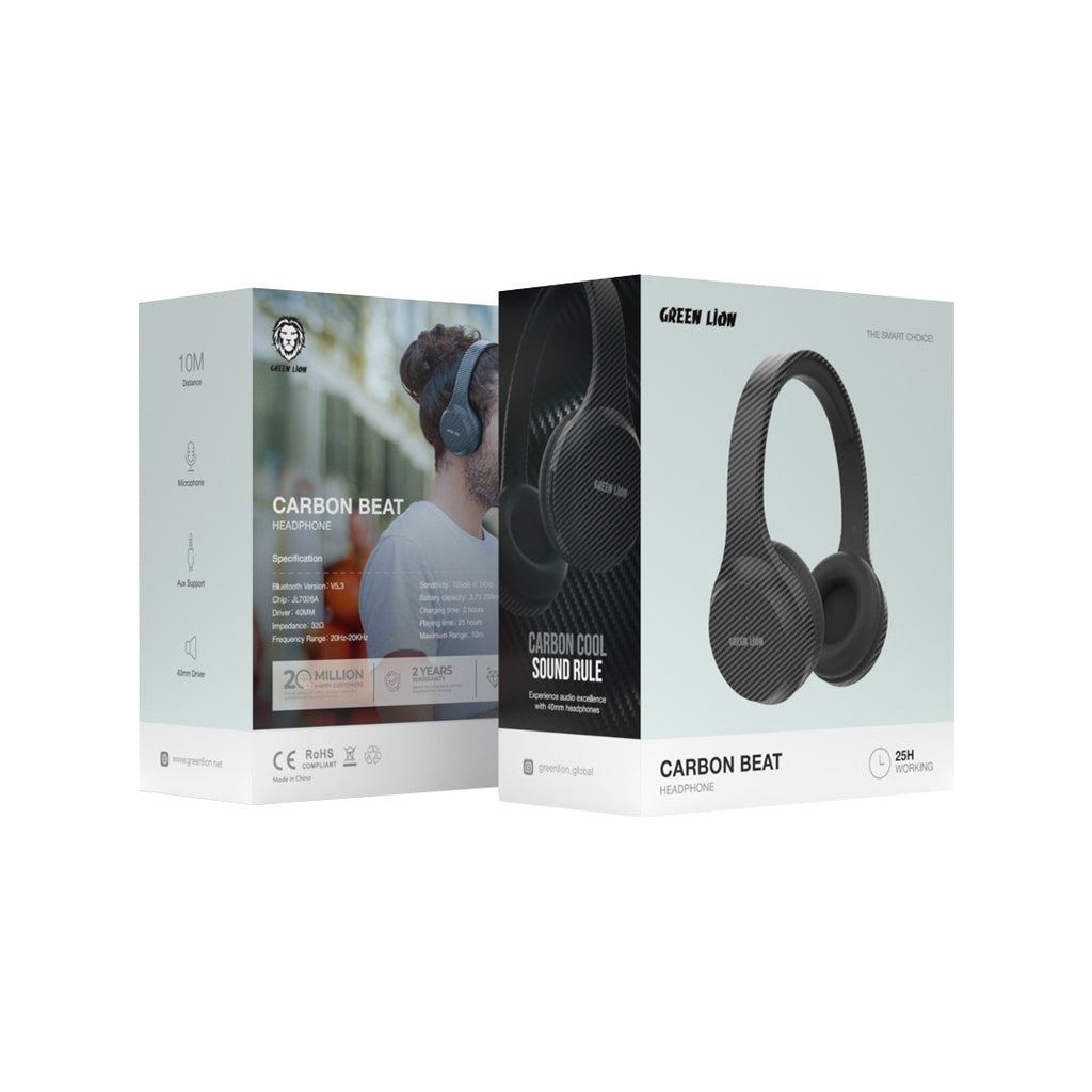 Green Lion Carbon Beat Headphone - Black