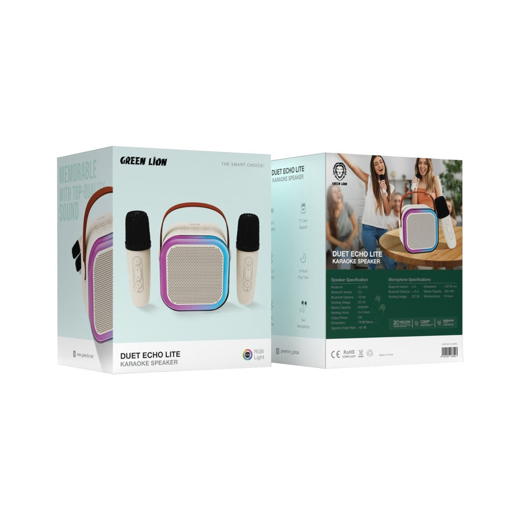 Green Lion Duet Echo Lite Karaoke Speaker - Beige