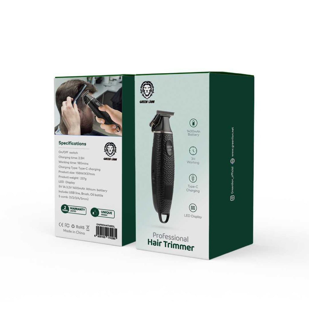 Green Lion Professional Hair Trimmer 1400mAh - Black