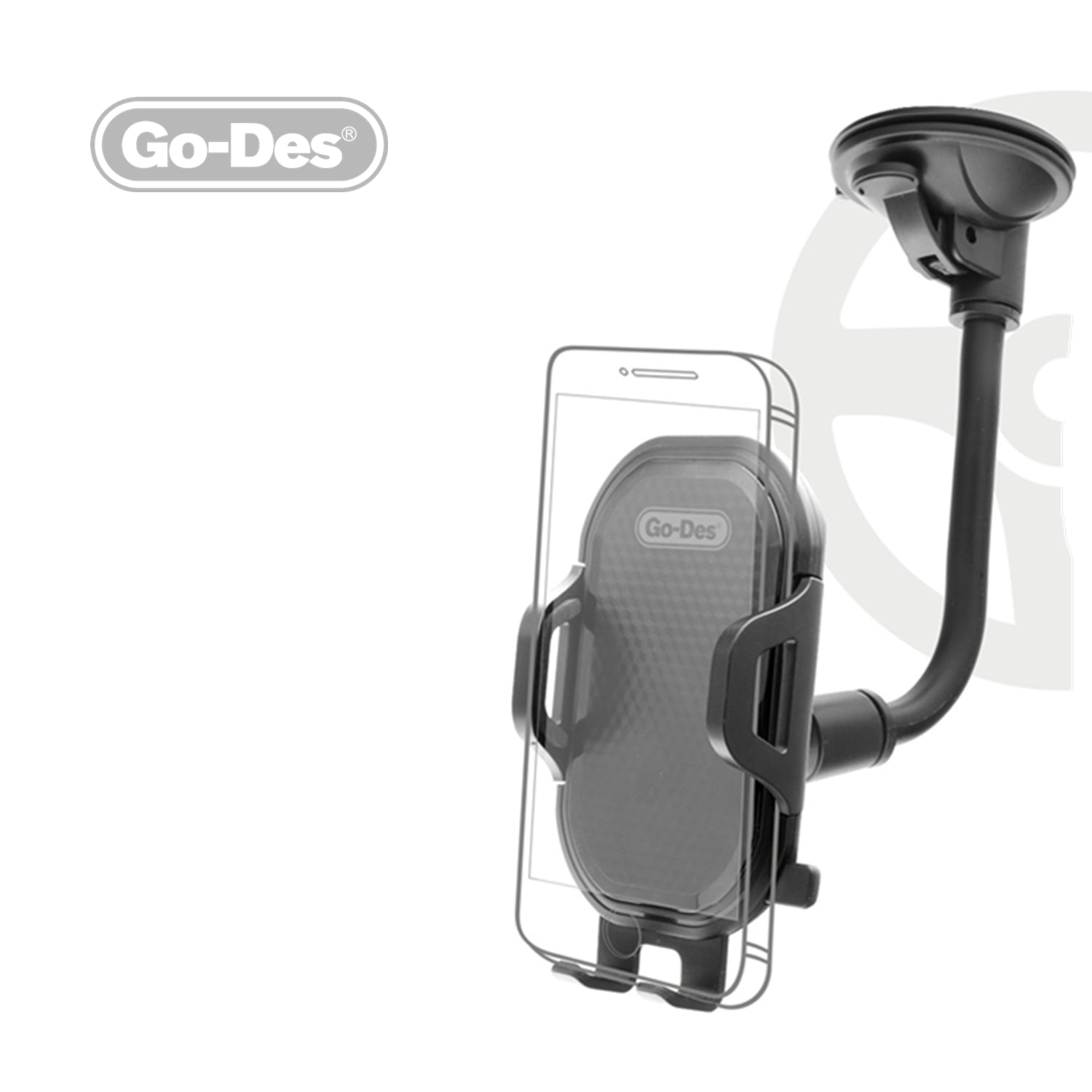 360 Degree Flexible Universal Dashboard Car Phone Mount Windshield with Strong Suction Long Arm Shockproof Cell Phone Holder