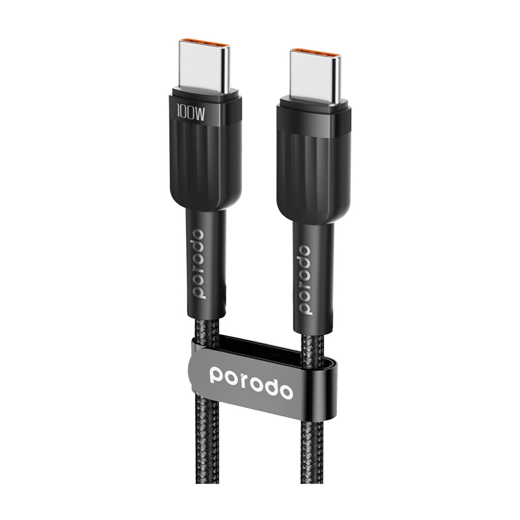 Porodo 50W Dual Port Car Charger PD 20W QC 30W with C to C Cable - Black