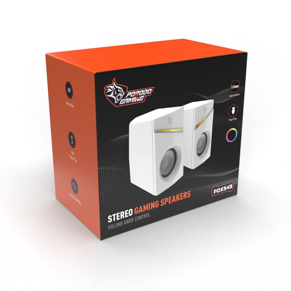 Porodo Gaming Stereo Speakers Volume Knob Control